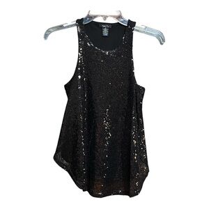 Black Sequin Sleeveless Top